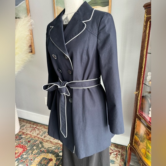 Ann Taylor Navy Trench Coat - Picture 7 of 10
